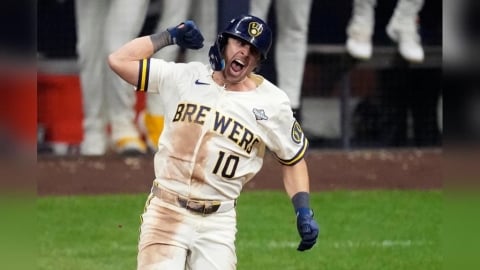 MLB(影)/3個月沒開轟!釀酒人弗瑞里克一棒救全隊 18秒跑完壘包急著慶祝