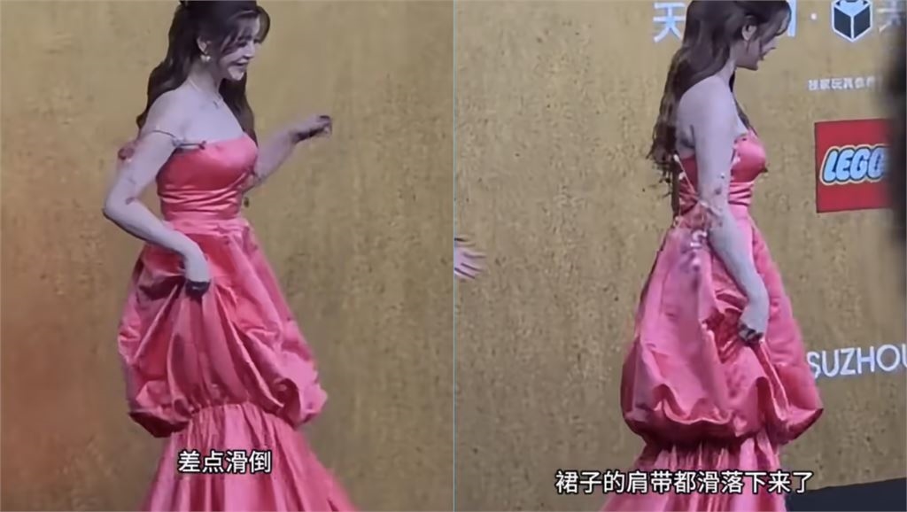 陳妍希紅毯突「失控」尖叫!肩帶滑落驚險一刻 帶傷亮相最新畫面曝光