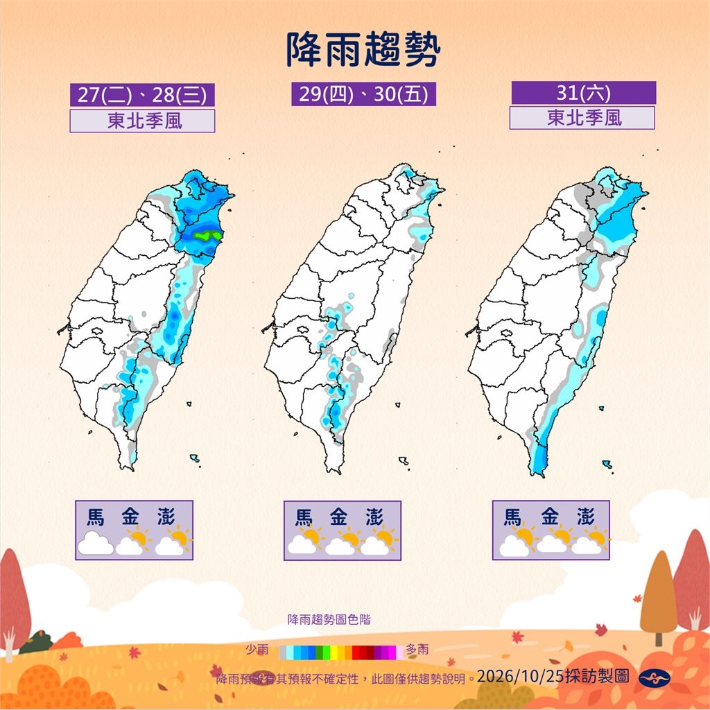 快新聞/連假剩2天快把握!中南部放晴、北部仍有雨 氣象署曝東北季風這2天報到
