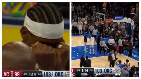NBA(影)/雷霆主力威廉斯出現驚悚腳踝扭曲傷勢!當場送醫SGA忍不住爆哭