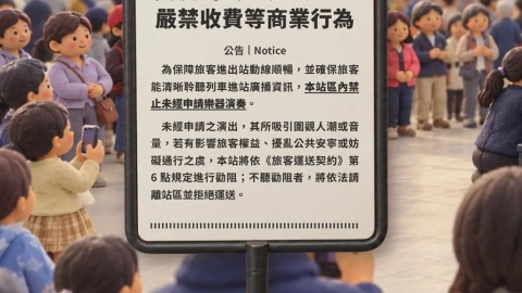 台南車站「禁止未申請樂器演奏」惹議 公告貼1天急撤