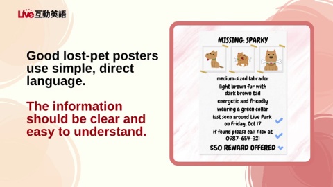 Learning to Write: Lost-Pet Posters